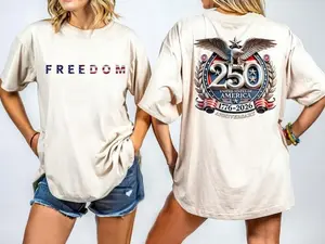 [Collection for 250th Anniversary] Freedom USA 250th Anniversary Shirt, United States of America 1776–2026 Patriotic T-Shirt, Vintage Eagle Graphic Tee, Independence Celebration Apparel, American Pride Shirt for Men & Women, July 4th Style, Memorial Gift