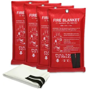 Fire Blanket for  and Kitchen -  Fiberglass Fire Suppression Blanket (40x40) for , Office & Camping - Instantly Smothers Flames - Lightweight &  (Pack of 4)