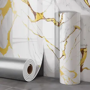 1 roll 23.62*118.11in Self-adhesive Wallpaper & Wall Stickers Waterproof Moisture-proof Easy Clean Durable for Living Room Bedroom Kitchen Bathroom decor Vintage Marble Backsplash House