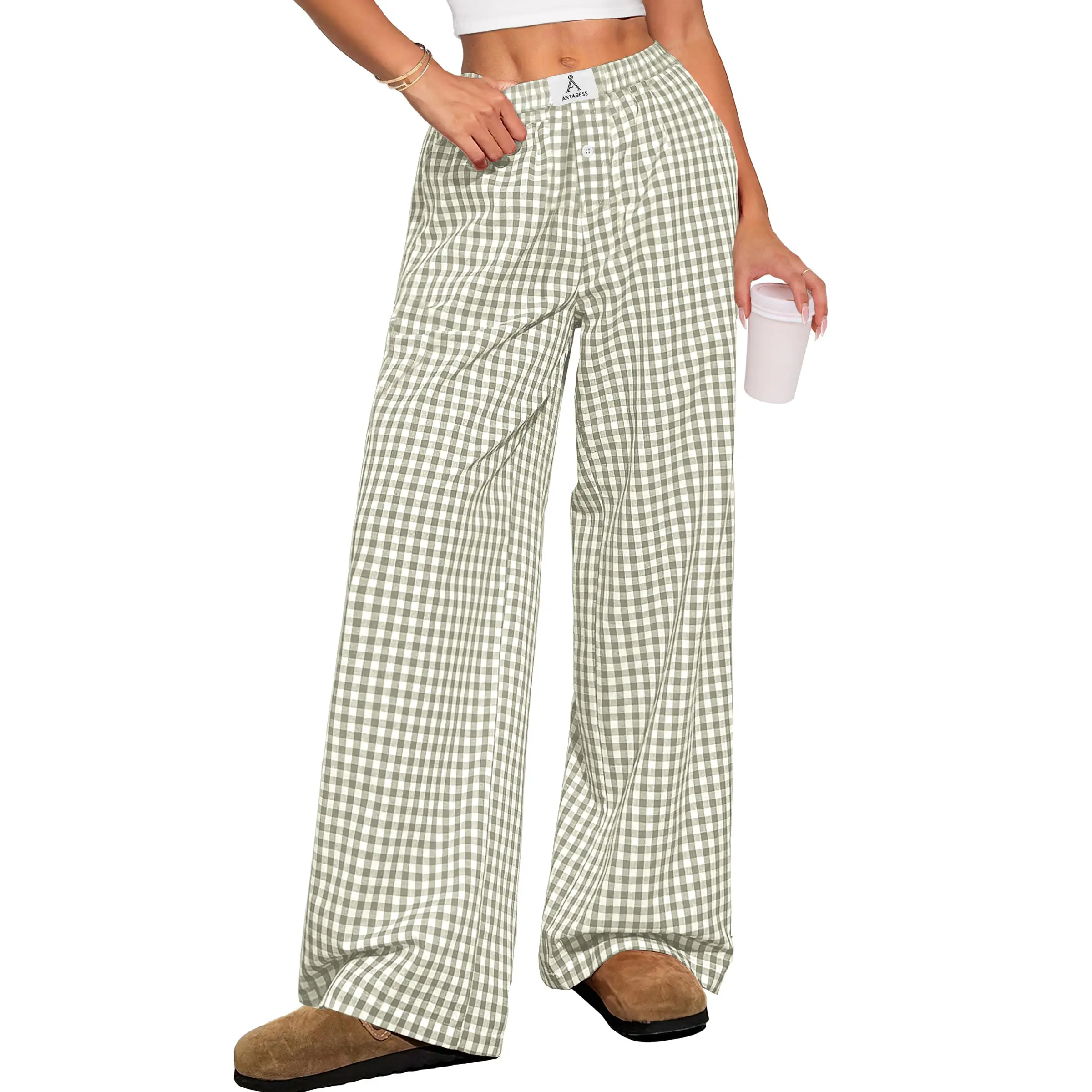 Army Green White Plaid