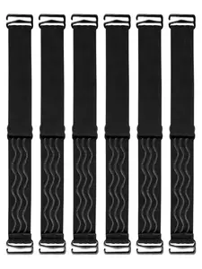 6PCS Elastic Band for Wigs, Adjustable Wigs Band No Slip, with Non-Slip Silicone Strips and Removable Buckles, Elastic Wig Strap to Secure, for Glueless Wig(Black)