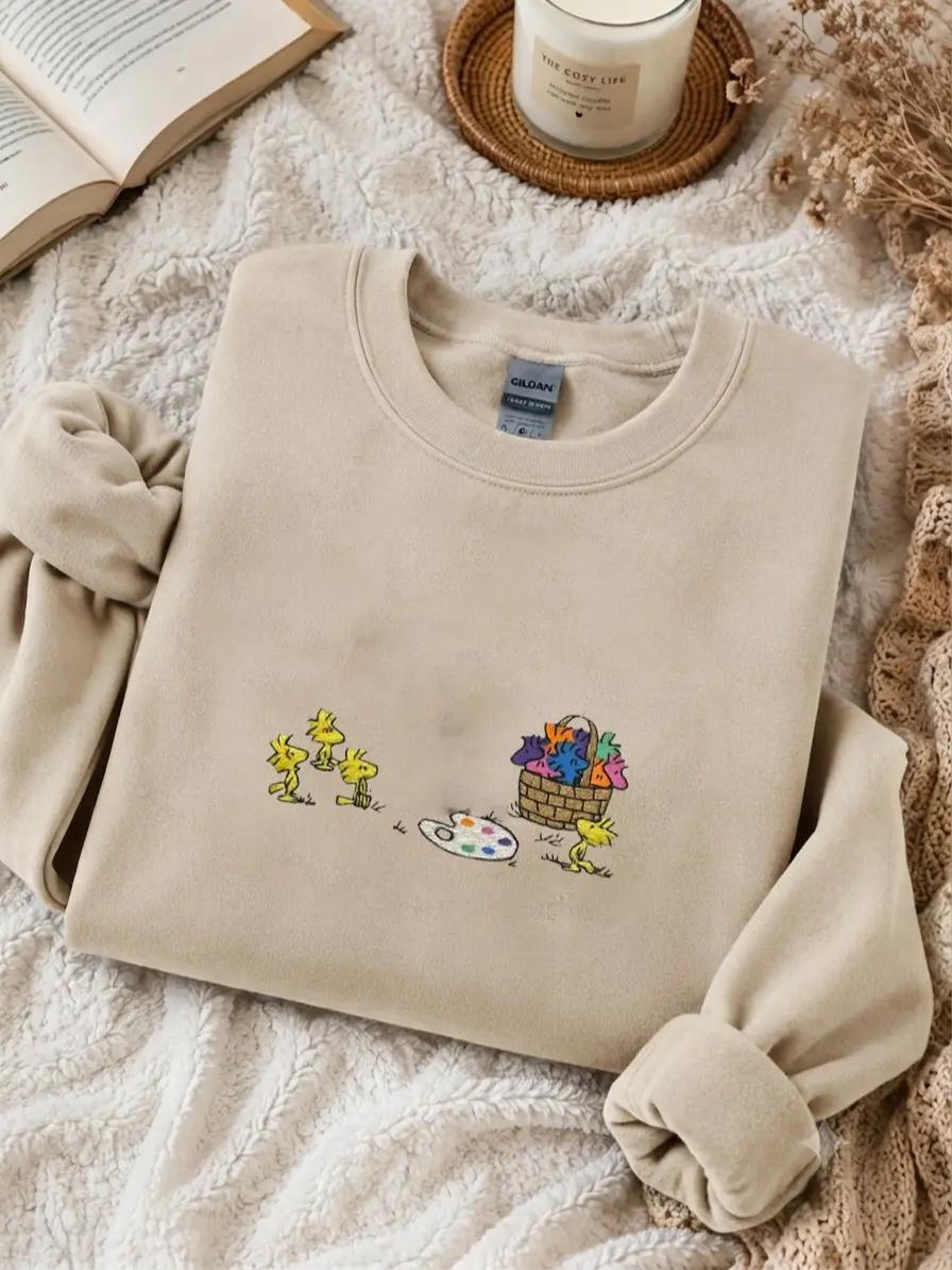 Cute Artist Embroidered Sweatshirt, Painting Palette Crewneck, Cozy  Inspired Gift