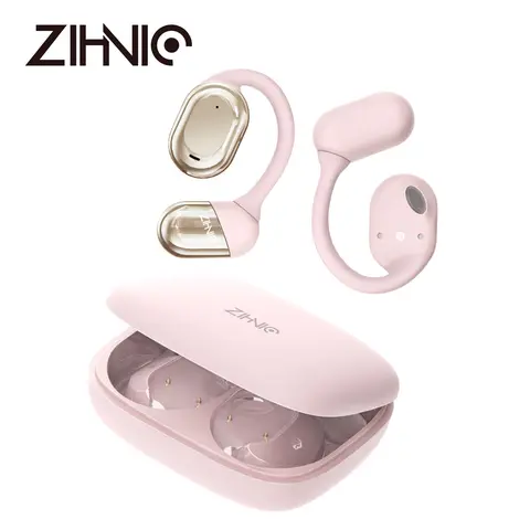 ZIHNIC ZN-S05 Bluetooth Wireless Open-Ear Headphones - V5.4 Waterproof Sport Earbuds, IPX5 Rating, HIFI Sound, Built-In Mic, Bass, Cable-Free, Multi-Device Plastic Headset for Motorcycle Rides, Game Console/Desktops Compatible