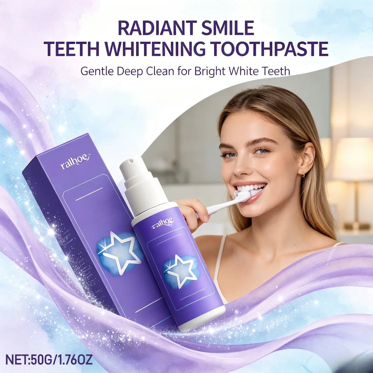 Purple Toothpaste with Fresh Mint Flavor, Compact Packaging, Purple Toothpaste, Deep Cleansing, Mild and Non-irritating, Breath Freshening Oral Cleansing Toothpaste, Portable for Travel, Suitable for Men and Women, Ideal Gift Choice