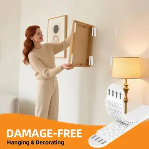 24-pcs Double-sided Wall-mounted Adhesive Tape, pcsDamage-free Velcro Adhesive Strips, HomeRemovable Adhesive Wall Mounting Strips forFrame Hanging, Summer for Gift, Strong Adhesion