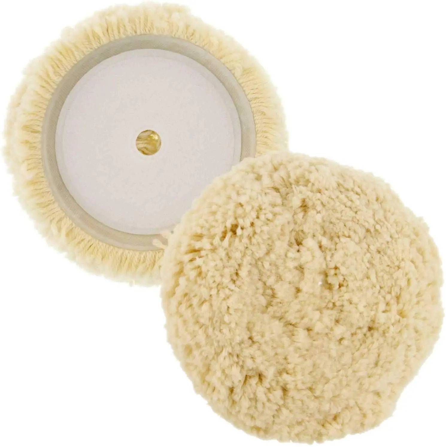 8" 100% Wool Polishing Wheel (Model 8996), Single-Side Hook-and-Loop Grip Pad, Car Paint Polishing Compounding Accessory, Scratch Remover & Shine Enhancer, Wool Polishing Wheels Buffing Heavy Cutting Performance
