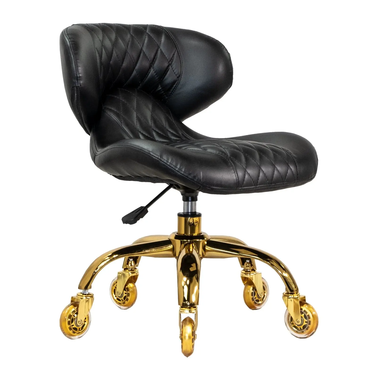 HUGO Salon Pedi & Mani Technician Stool With Diamond Sewing Design Pedicure Chair Makeup Chairs