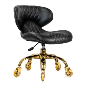 HUGO Salon Pedi & Mani Technician Stool With Diamond Sewing Design