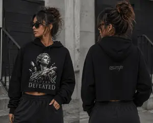 Broken but not defeated crop hoodie