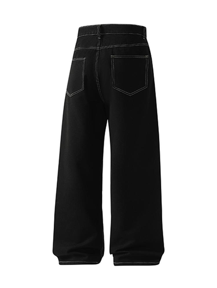 3-pack men’s jeans for autumn/winter, high cotton content, simple versatile straight-leg classic vintage jeans—men’s pants suitable for everyday commuting and casual wear.