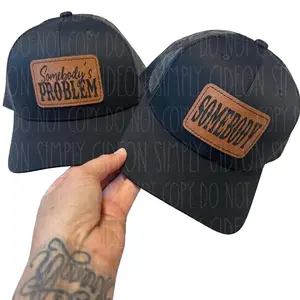 Somebody's Problem Hat Bundle Snapback His and Her Hats Couples Matching Cap Summer Hat with Humorous Patch and Concealed Ponytail