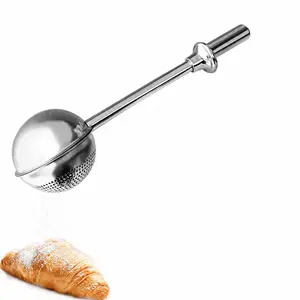 Stainless Steel Powder Sugar Shaker Duster - Fine Mesh Sifter with Handle for Flour, Cocoa, Spice