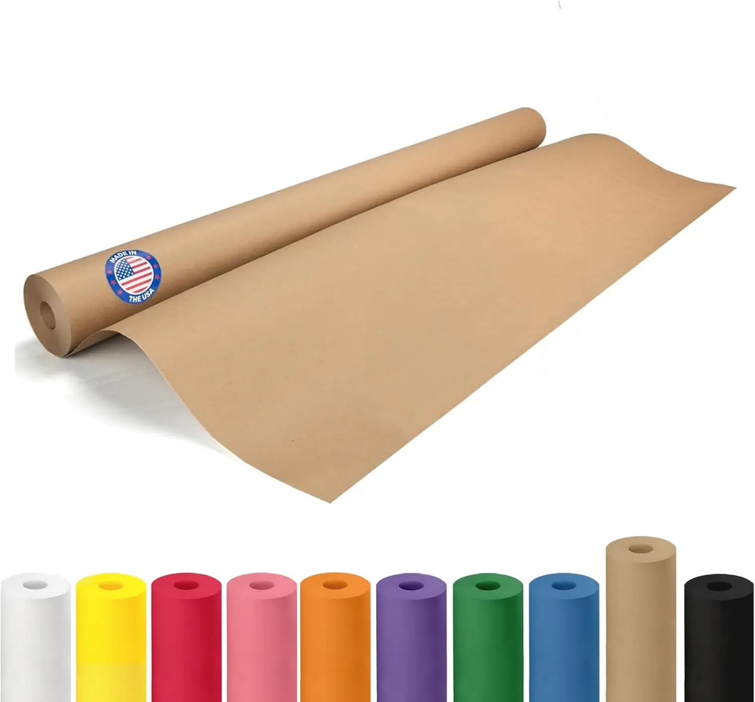Brown Paper Roll 36" x 1200" (100 feet) - USA-Made Thick Kraft Paper Roll 50lb Thickness for Packing, Moving, Shipping & Crafts/Arts - 100% Recycled Natural Craft Wrapping Material by IDL Packaging