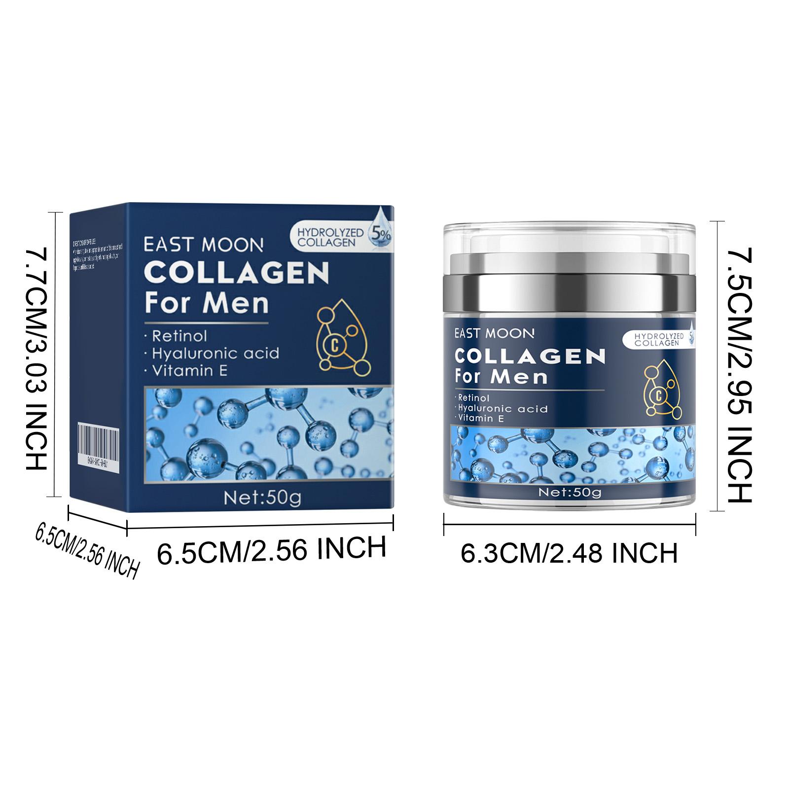 Collagen Men's Anti-Aging Wrinkle Cream, Men's FaceMoisturizer Cream 50g, Skin Firming and TighteningLotion, Firming Hyaluronic Acid Moisturizer Concealer Daily east moon men