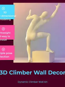 3D Wall Decoration Statue, Easy Install, Multi Pose Climbing Decor for Living Room, Vintage Metal Look, Handmade Resin and Metal Art