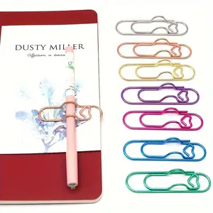 7-piece multi-color love metal pen clip, 1 in each color, suitable for office and school supplies, pen buckles, office folders, paper clips for students' exams, paper clip boxes, school stationery, fashion clips, decorative boxes, Binder Clip