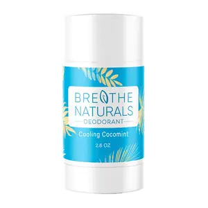 Breathe Naturals Deodorant - Cooling CocoMint - Gentle On Sensitive Skin - All Day Freshness - Aluminum Free & Vegan Aloe Body Care - 2.6 Oz