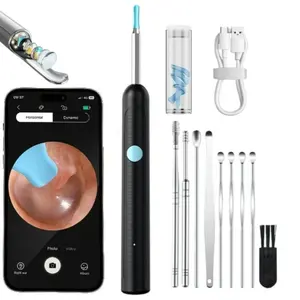 Ear Wax Removal with Camera, Earwax Remover Tool, 1296P FHD Wireless Ear Otoscope with 6 LED Lights, 6 Ear Spoon & 6 Traditional Tools Ear Wax Removal Kit for iPhone, iPad & Android Smart Phone