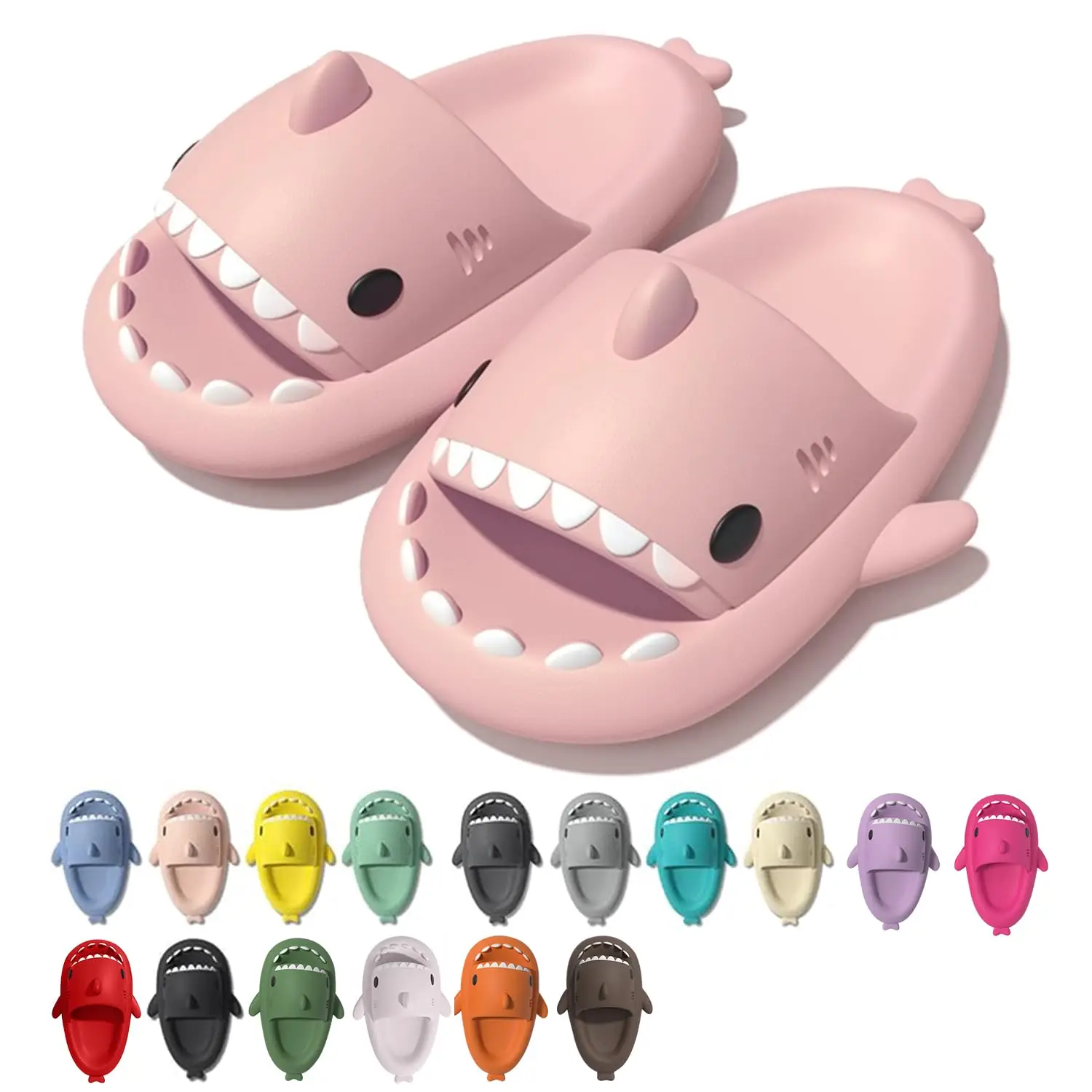 Cloud-Like Shark Slides - Cushioned Open-Toe Sandals with Novelty Pillow Design, Soft Plush Upper, Anti-Slip Sole for Men's Comfortable Walking Experi