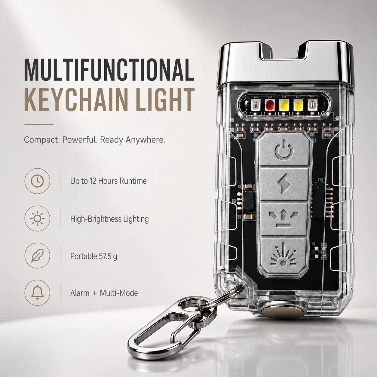 Summer Vibe Magnetic Keychain Flashlight, 600 Lumens RGB & UV Laser Light, 12H Runtime, 100M Beam, IPX4 Waterproof Rechargeable EDC Light, Perfect for Camping, Hiking, Work, Travel, and Outdoor Fun.