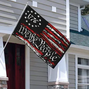 1 Piece Letter Pattern American Flag, We The People Flags With 2 Grommets, Party Decorations Banners For Independence Day Birthday Wedding