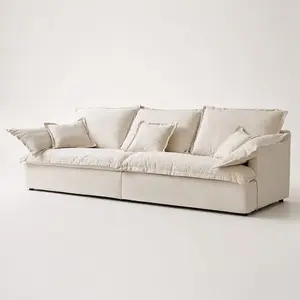 138" Oversized Modular Cloud Giant Sofa Sectional Couch with Deep Seats Wide Armrests Multiple Pillows Boneless Couches Sofas Loveseat for Living Room Bedroom Apartment Soft Plush