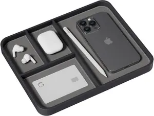 Leather Valet Tray for Men,Stylish and Organized Nightstand Tray Organizer for EDC Catchall Keys Wallet Watch Phone Jewelry,Suitable Office Desk Bedside Entryway Table