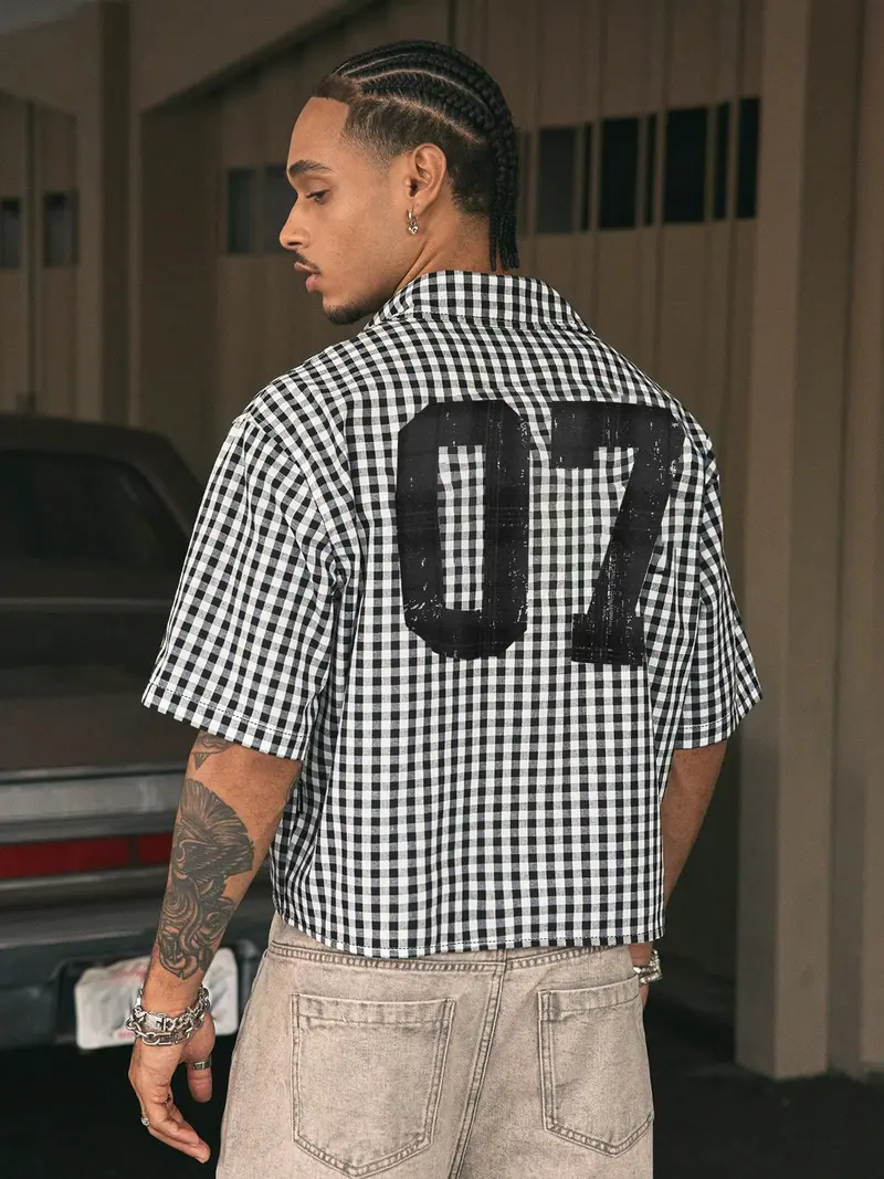 vintage check shirt - TikTok Shop