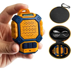 Wearable  Speaker, IP56  Clip   Portable Speaker with Clip- and Built-in Mic for Hands-Free /Calls  Audio for Outdoor/Gym/Work, Yellow
