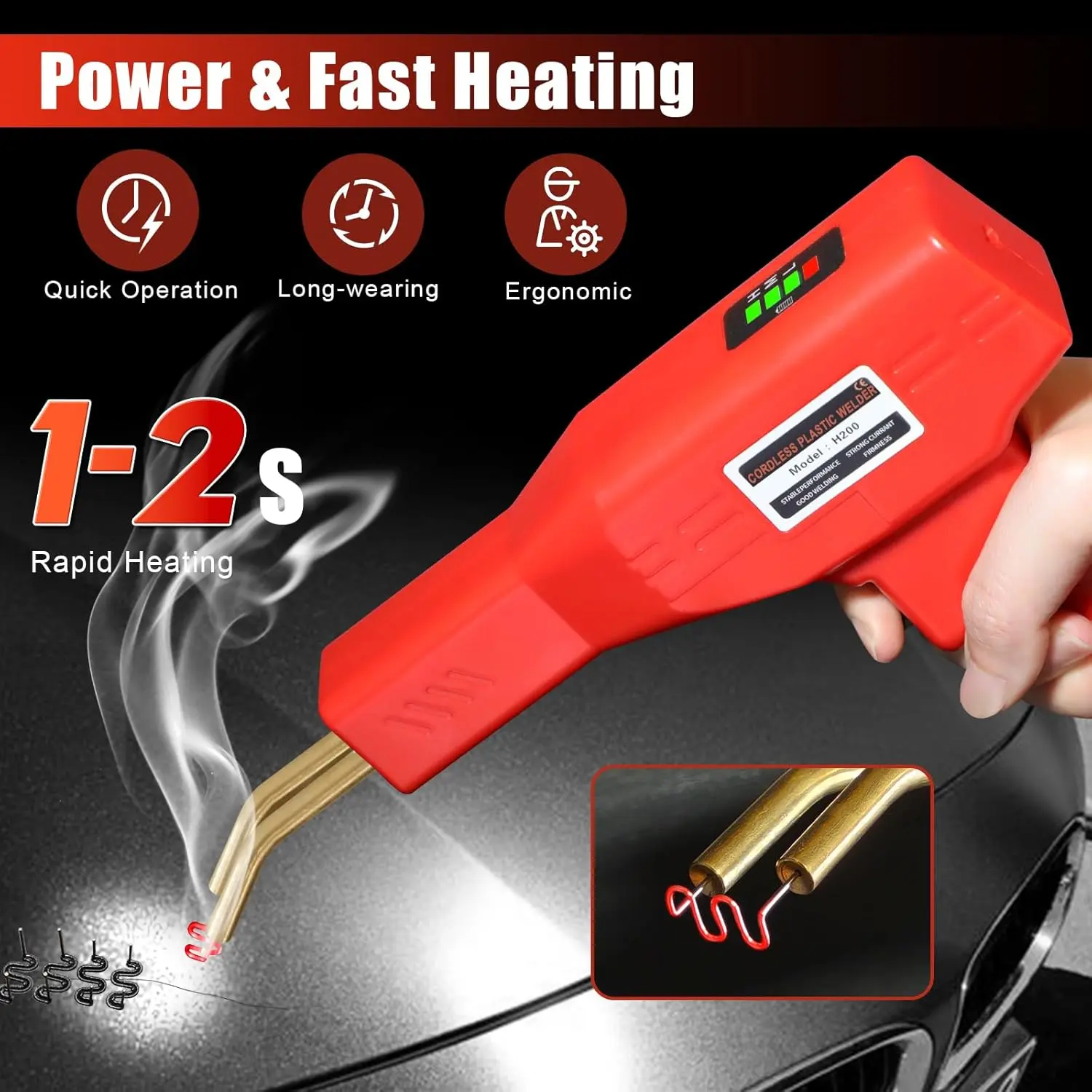 【Summerfinds】Car Plastic Welding Repair Tool, HandheldPlastic Welder for Bumper and DashboardFixes, Car Body Repair Tool, Portable Welder Machine