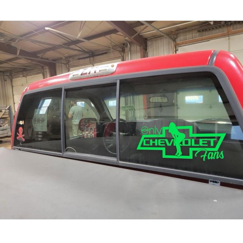 Chevrolet Only Fans Decal Sticker in Multiple Colors and Sizes car--=%2=- sticker=%2=-- car decal universal sticker=%2=- truck= adhesive vinyl