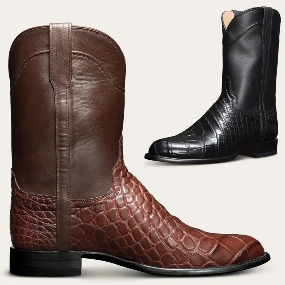 Men's Alligator Designed Cowboy Boots