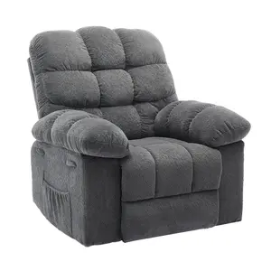 Oversized Recliner Chair Couch, 300LB Heavy Duty Steel Frame, Adjustable Angle, High Density Sponge, Breathable Fabric, Ergonomic Support, Side Pocket, Phone Holder, Living Room Bedroom Lounge Seating