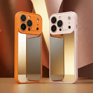Official Mirror Phone Case For iPhone 17 13 14 15 16 Pro Max 17Pro 16Pro Luxury Big Windows Shockproof Protector Cover