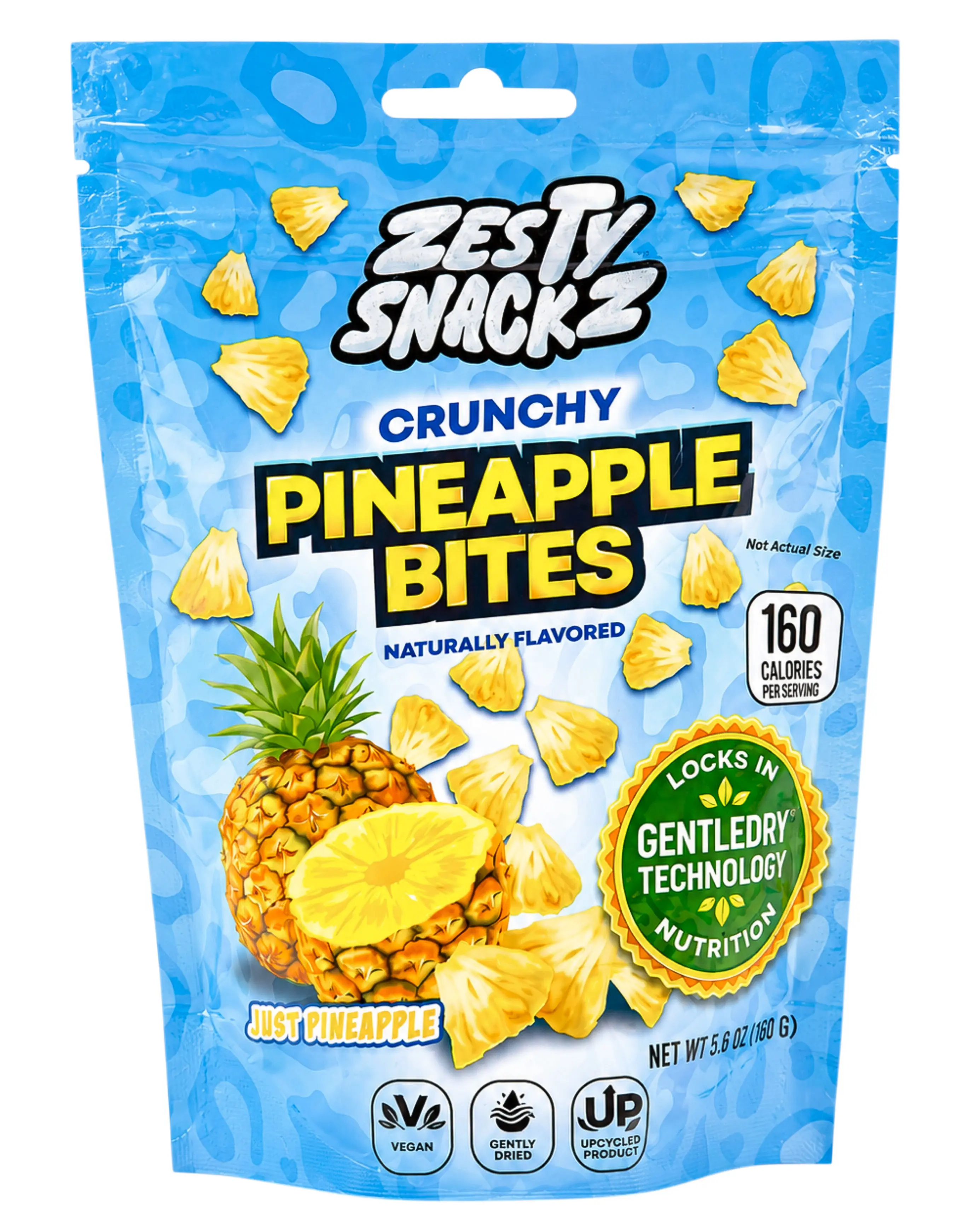 Zesty Bitez Crunchy Pineapple Bitez 1 Bag Real Pineapple Snack, Sweet & Crunchy