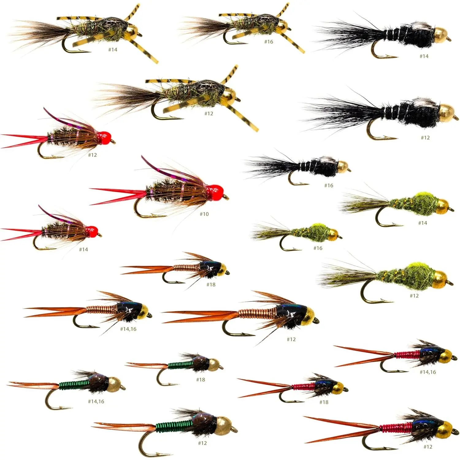 Assorted Dry Flies Lure Set for Trout Fly Fishing - Caddisflies, Mayfly Nymph, Dragonflies, Damselflies, Stonefly, Hopper, Salmonfly Styles, Lure Assortment
