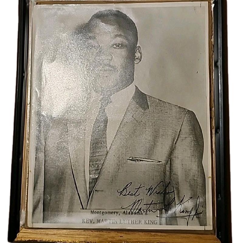 Autographed Rev. Martin Luther King Jr. Silver Print Photograph