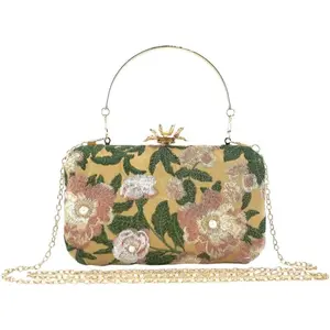 Embroidered Clutch Purse Floral Handbag  Evening Chain  Bag Small Clutch Purses for Women Wedding Guest
