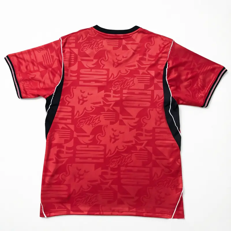 Male 2026 Short Sleeve V-Neck Football Jersey - Stylish Red Printed, Quick-Drying, Comfortable Multi-Size Sports T-Shirt for Men's Outdoor Everyday Wear