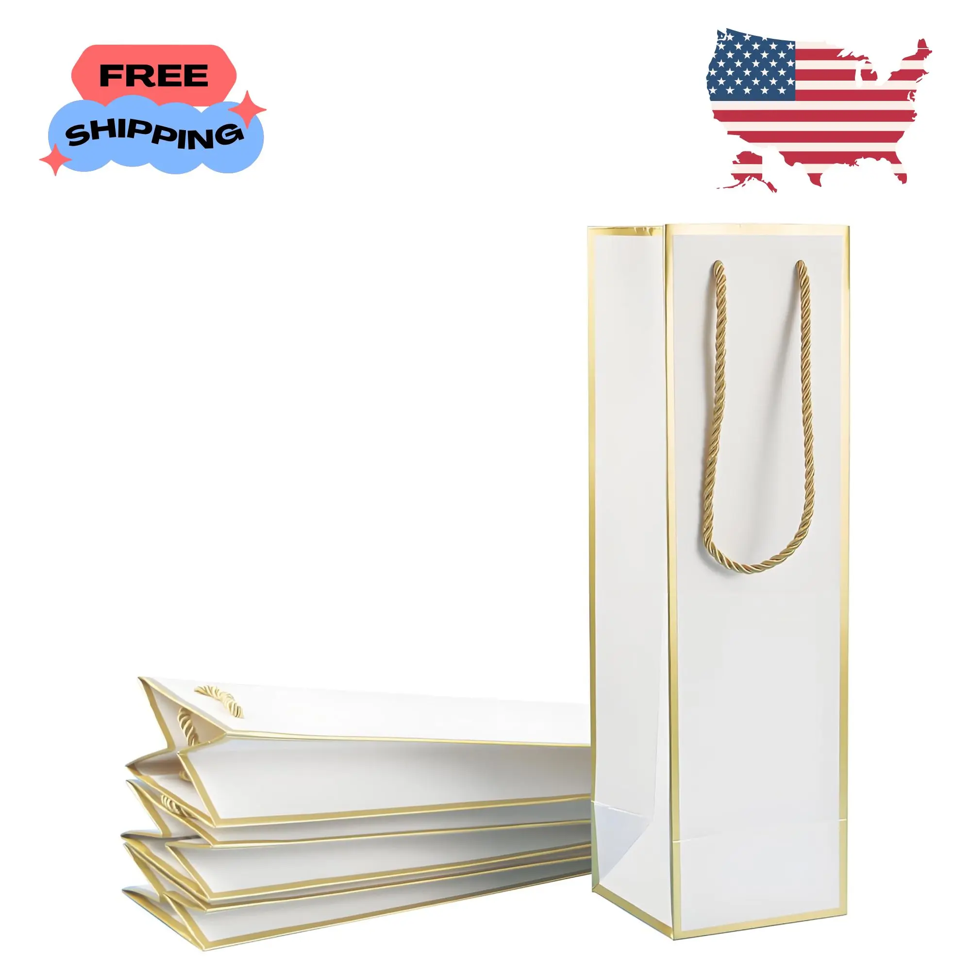 Wine Gift Bag, 4 Pcs Luxury Wine Bottle Gift Bags, 4"x4"x13.8" with Handles