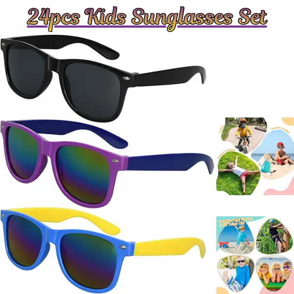 3 Pack Kids' Polarized Sunglasses for Boys & Girls, Casual Solid Polycarbonate Frames with UV400 Sun Protection for Outdoor Wear, Pc, Classic, Plain, 3+ Years, Uv400 Shield, Unisex Fit, Beach/Travel, Skin-Friendly, Comfortable For Extended Wear
