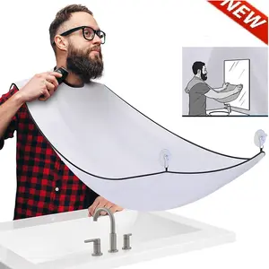 Beard Bib Apron Non-Stick White US Lightweight Accessory for Shaving & Trimming Catcher Hair Catcher Mess-Free Grooming Routine Haircare