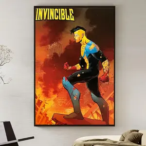 [NoFrame] Invincible Wall Art Poster Mark Grayson Comic Superhero Universe Print Decor for Bedroom Office Setup, Aesthetic Gift for Teens Fans