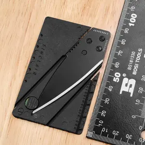 Edge Credit Card Folding Knife, Ultra-Thin Stainless Steel Wallet Knife, Black Compact EDC Tool for Camping, Fishing, Hunting, Survival & Everyday Use