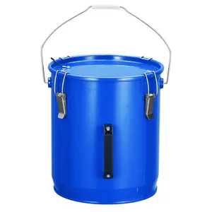 Garvee 6 Gallon Steel Fryer Grease Bucket with Rust-Proof Coating, Oil Disposal Caddy, Transport Container with Lid, Lock Clips, and Filter Bag for Cooking Oil Filtering and Storage