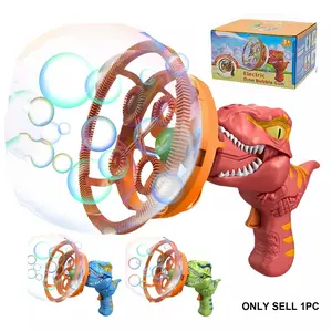 Dinosaur Design Bubble Machine, Handheld Bubble Maker, 1 Box Bubble Blower with Bubble Concentrated Solution, Outdoor Bubble Toy for Kids, Birthday Gift