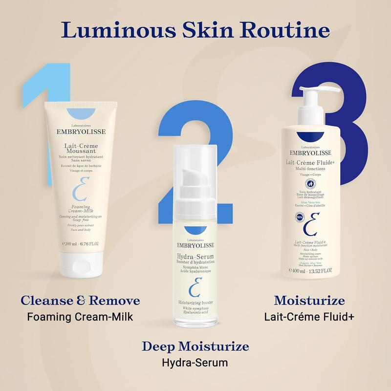 Lait-Crème Fluid+ 13.52 fl.oz. Face & Body Moisturizer - Makeup Primer - After-sun - After-shave. For All Skin Types. With Oganic Aloe Vera.