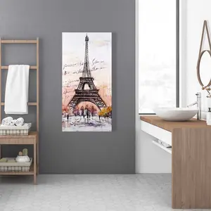 Begin Home Decor C1RC2448GXS72M 24 x 48 in. Eiffel Tower Sketch Canvas - Orange Building Home Decor