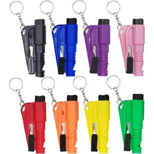 8 Pcs Car Window Breaker Tool Keychain, 3 in 1 Glass Breaker and Seatbelt Cutter & Survival Whistle, Emergency Keychain For Car Escape, Car Accessories For All Cars