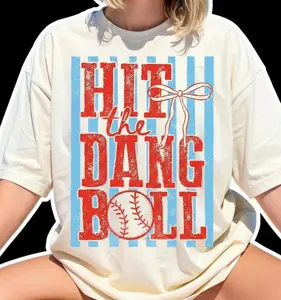 Hit The Dang Ball Shirt, Baseball Softball Shirt , Funny Sports Mom Tshirt, Game Day Tee